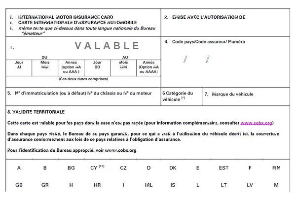 La « carte verte d’assurance » change de couleur